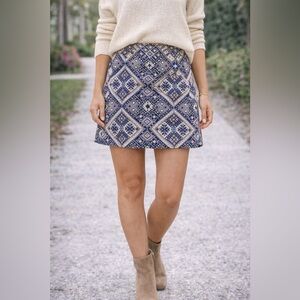 Springfield Embroidered A-Line Mini Skirt | Boho‎ Geometric | Women’s 8–10